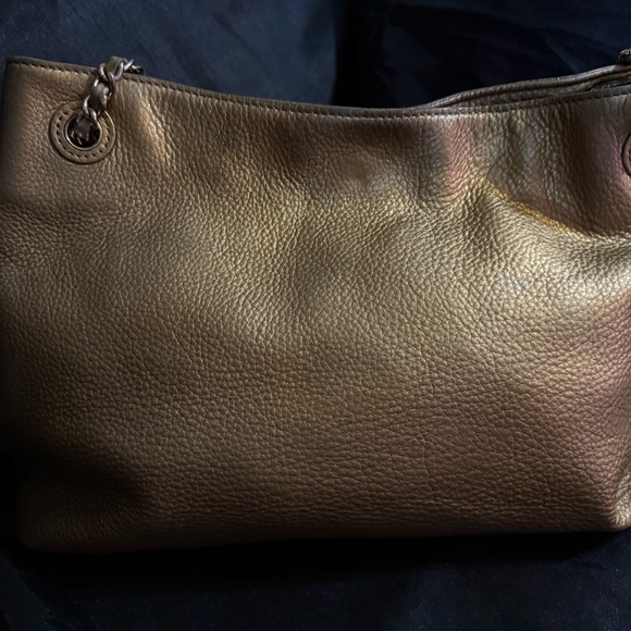 Tory Burch Thea Metallic Gold Chain Shoulder Slouchy Tote - Picture 2 of 16